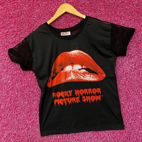 The Rocky Horror Picture Show Red Lips Mesh T-Shirt Medium - Picture 3 of 4